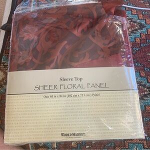 World Market Sheer Floral Panel!Sleeve Top 40 x 84”